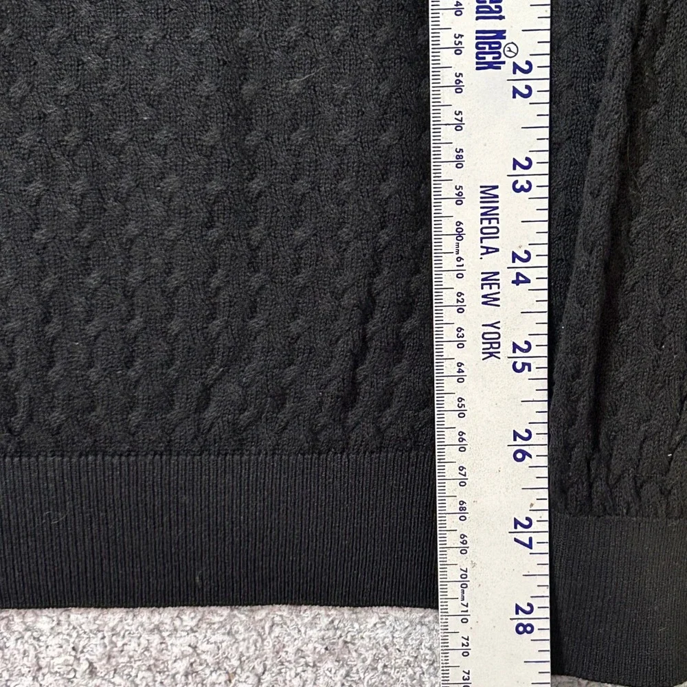 Tricots St Raphael Sweater‎ Silk Cotton Basketweave L Black Quiet Luxury Knit